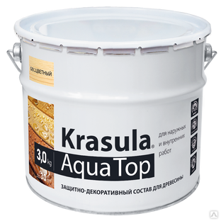 Защитно-декоративный состав на водной основе Krasula Aqua Top 3 кг 