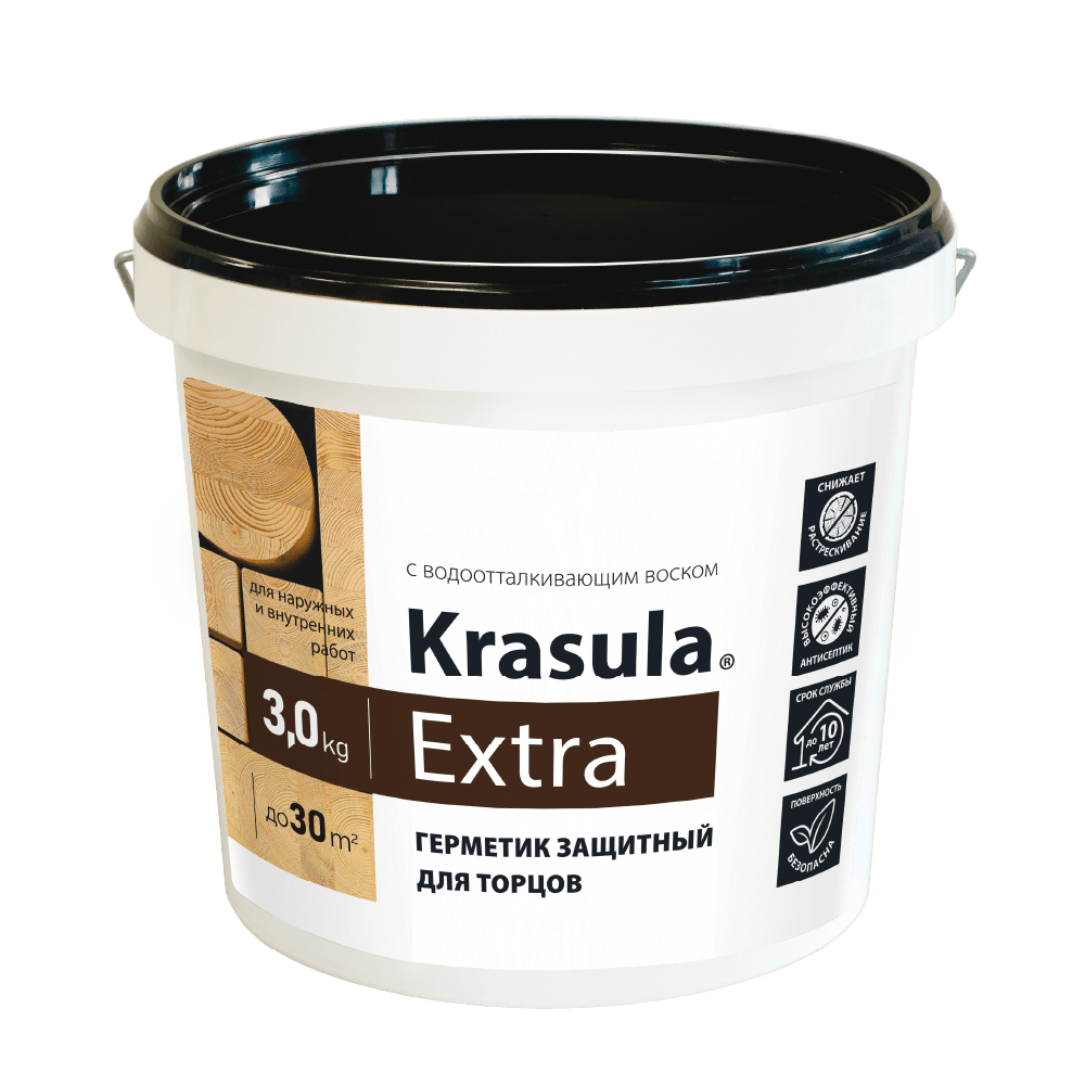 Герметик защитный для торцов Krasula Extra 3 кг