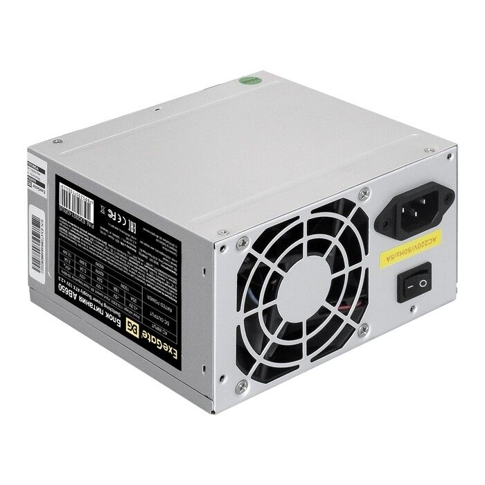 Блок питания Exegate EX292143RUS-PC 650W ExeGate AB650 (ATX, PC, 8cm fan, 24pin, 4+4pin, PCI-E, 3xSATA, 2xIDE, кабель 22