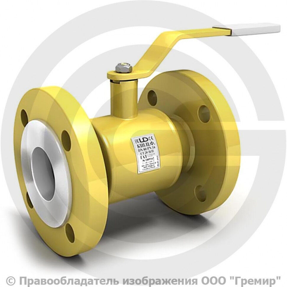 Кран газ стальной фланцевый Ду-125 Ру-16 L=350мм LD КШ.Ц.Ф.125/100.016.Н/П