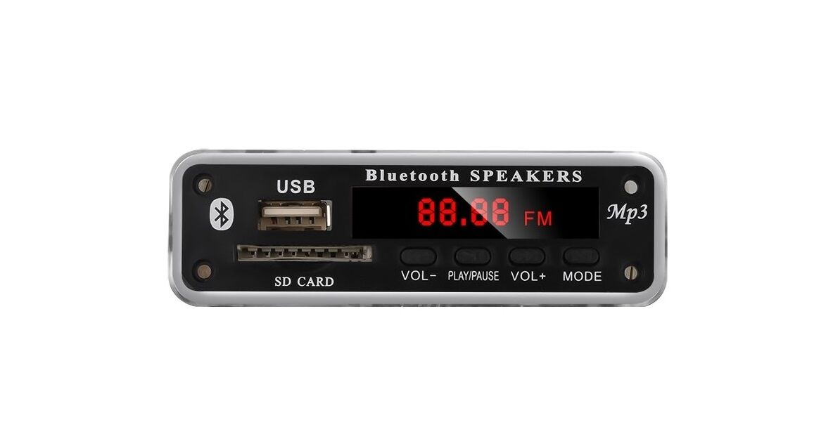 Модуль MP3, USB, SD, Bluetooth, входное напряжение 5-12В, с пультом ДУ, размер 23мм*86мм 4