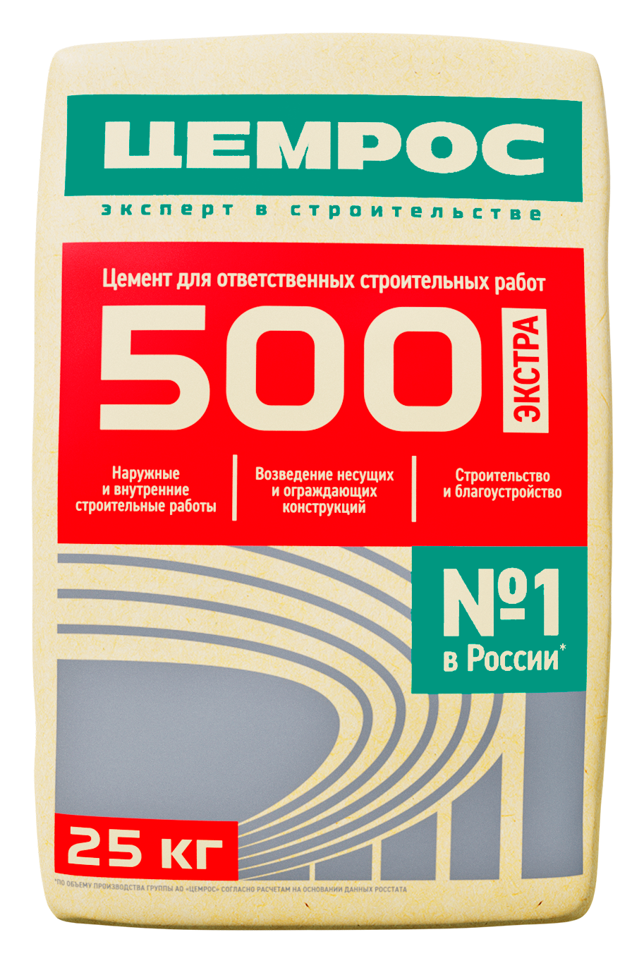 Цемент ЦЕМРОС 500 ЭКСТРА, 25 кг