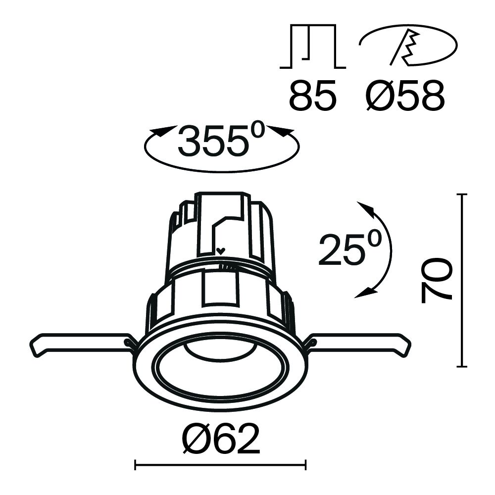 Встраиваемый светильник Technical DL057-7W3K-B 3