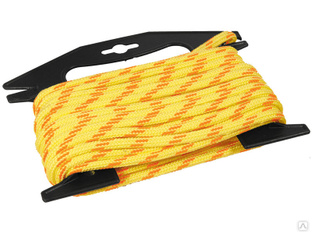Веревка плетеная с сердечником 6 мм х 10 м, желтая с оранжевой нитью, металлическая рамка MAESTRO 
