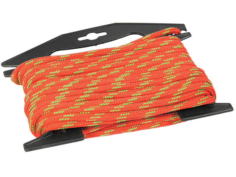 Веревка плетеная с сердечником 6 мм х 10 м, красная с нитью неон, металлическая рамка MAESTRO