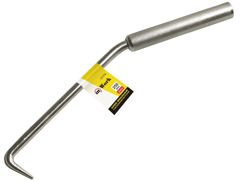 Крюк вязальный, 250 мм, с металлической ручкой, InWork