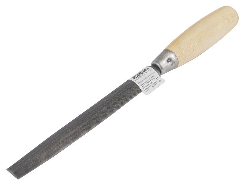Напильник трехгранный, 150 мм, насечка №2, деревянная ручка Россия