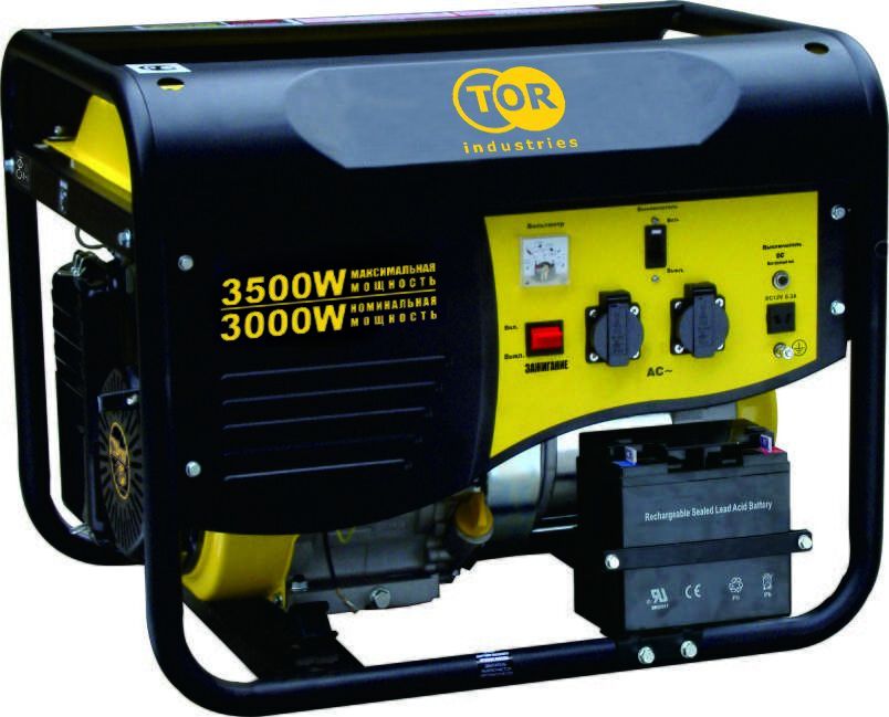 Генератор бензиновый TOR TR3500 3,0кВт 220В 15л с ручным запуском TOR Industries