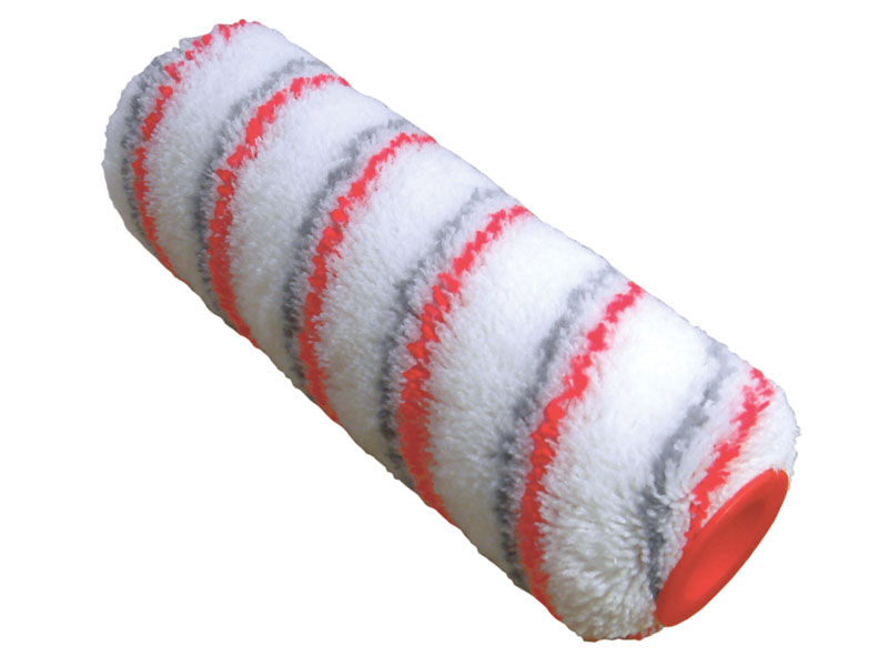 Ролик полиакриловый красно-серые полосы диаметр 84 мм, ворс 18 мм, бюгель 8 мм, 230 мм USP