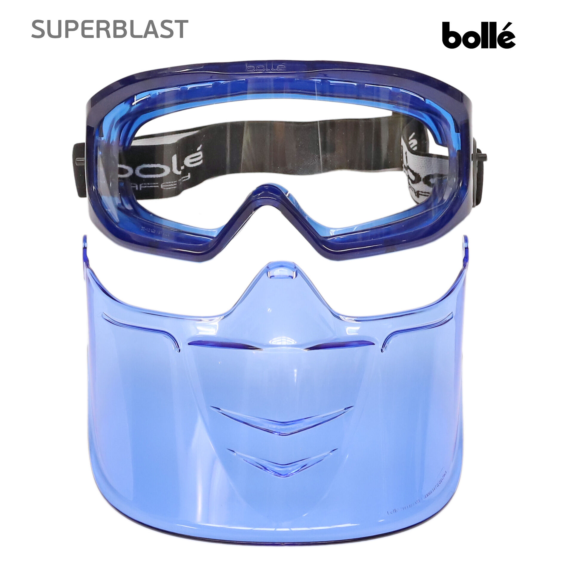 Очки-маска защитные Bolle SUPERBLAST с щитком (ударопрочные) 2