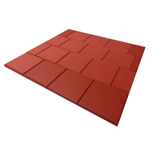 Плитка для дорожек Zking 33х33х3,0 полимерпесчанная, кирпично-красная