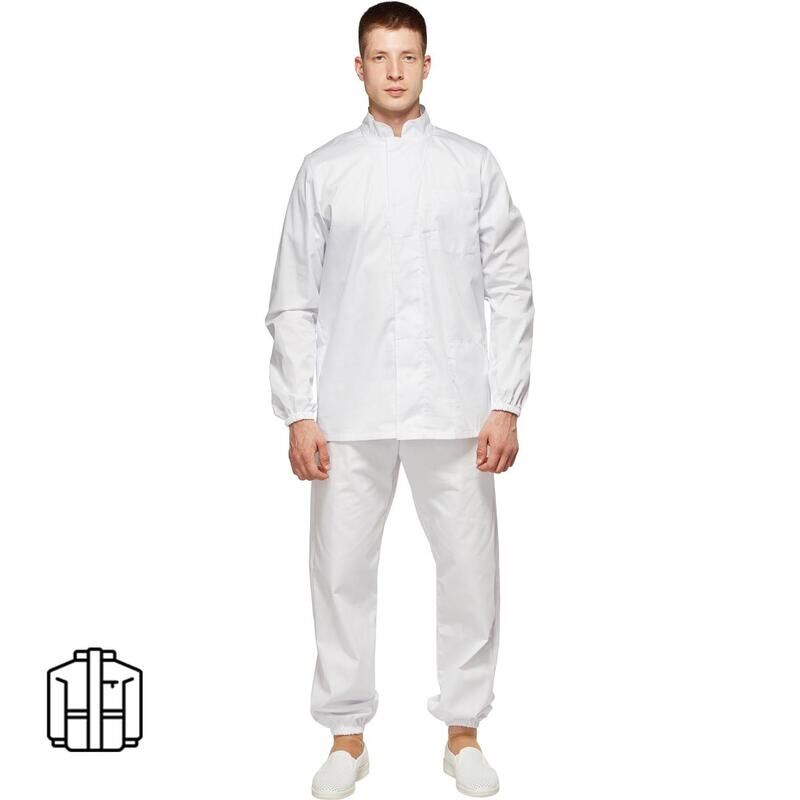 Куртка для пищевого производства у17-КУ мужская белая (размер 56-58, рост 182-188) NoName