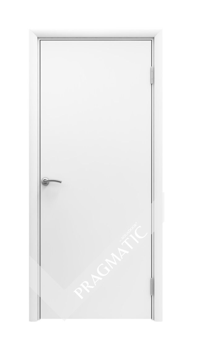 Межкомнатная дверь Pragmatic, влагостойкая гладкая глухая, цвет Белый 750