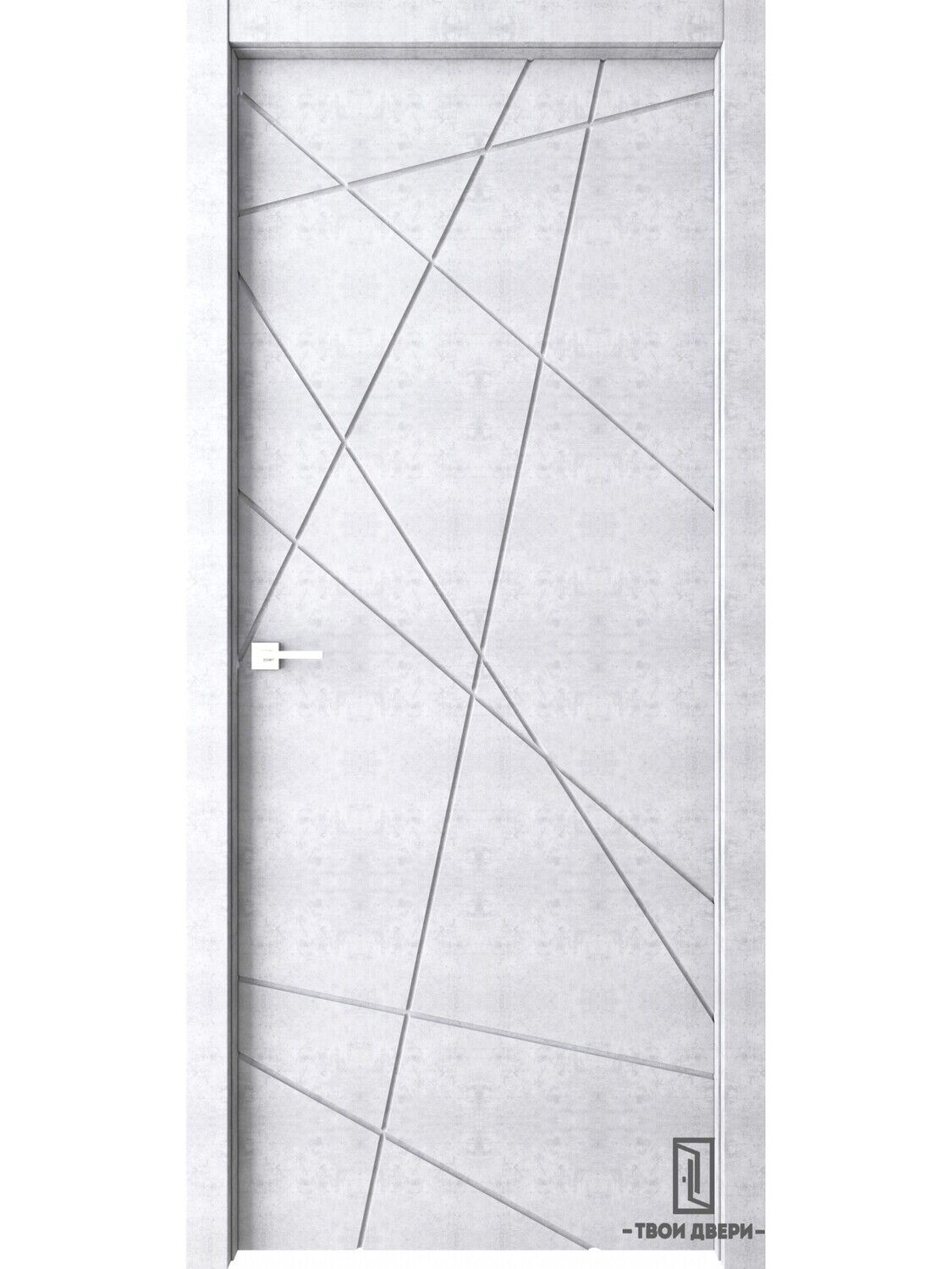 Дверь межкомнатная экошпон бетон светлый LINE 01 глухое 700x2000 мм Экошпон