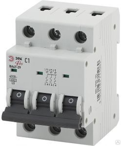 Автоматические выключатели 4,5 кА ЭРА Pro NO-900-44 ВА47-29 3P 16А кривая C/(4/60/1080) 