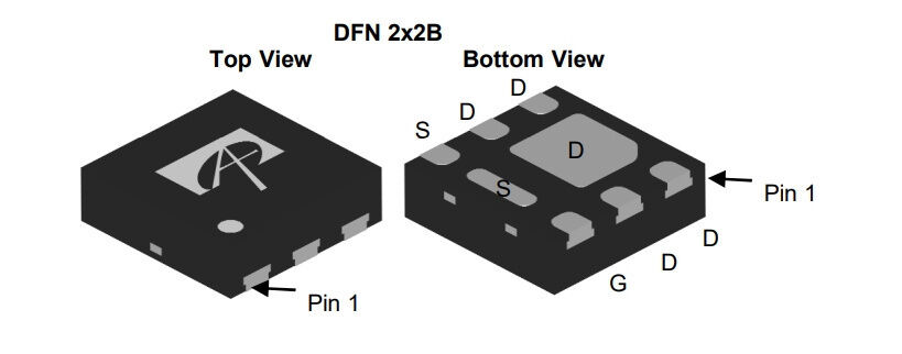 Микросхема AON2406 N-Channel MOSFET 20V 8A DFN2X2B