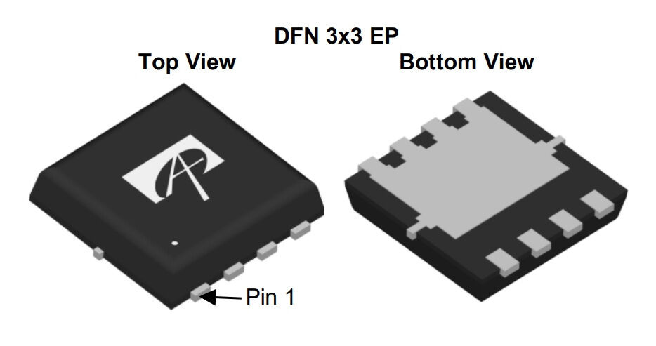 Микросхема AON7524 N-Channel MOSFET 30V 28A DFN3x3EP