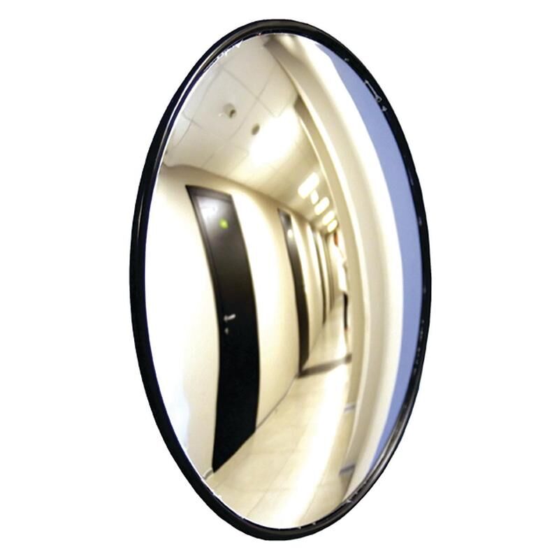 Зеркало настенное CM(U)-60 обзорное противокражное (черный, 600х600 мм, криволинейное) NoName