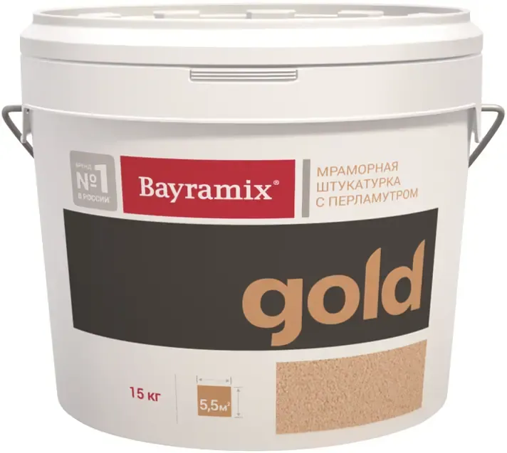 Мраморная штукатурка с эффектом перламутра Bayramix Mineral Gold 15 кг GR 019