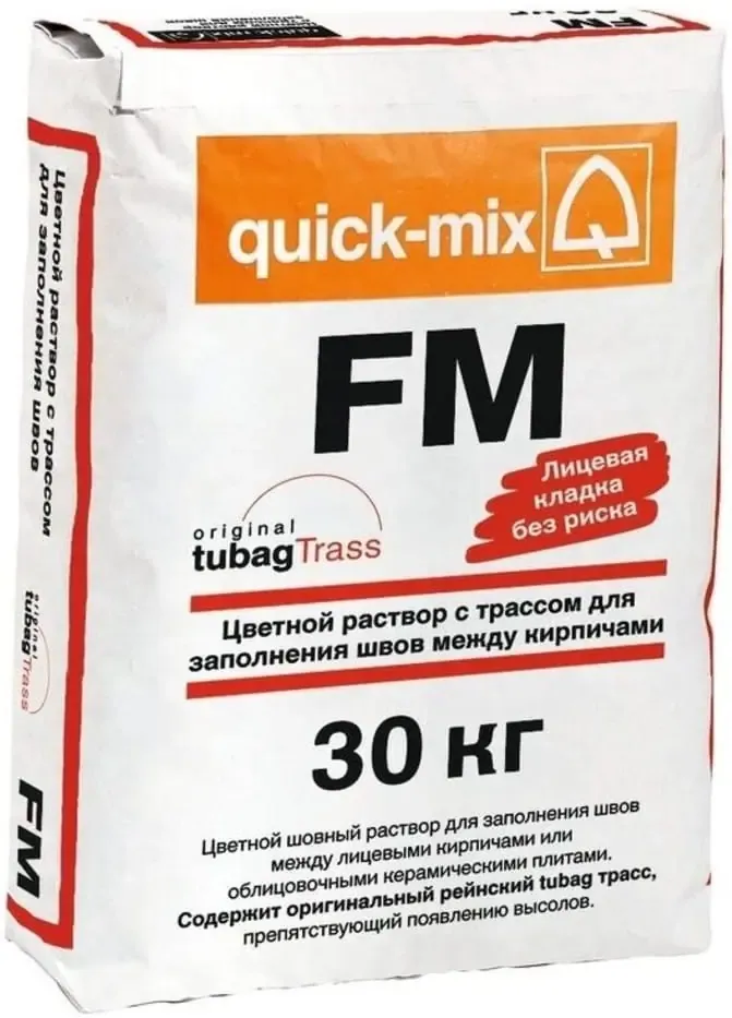 Цветной раствор с трассом для заполнения швов кладки Quick-Mix FM 30 кг H графитово черный