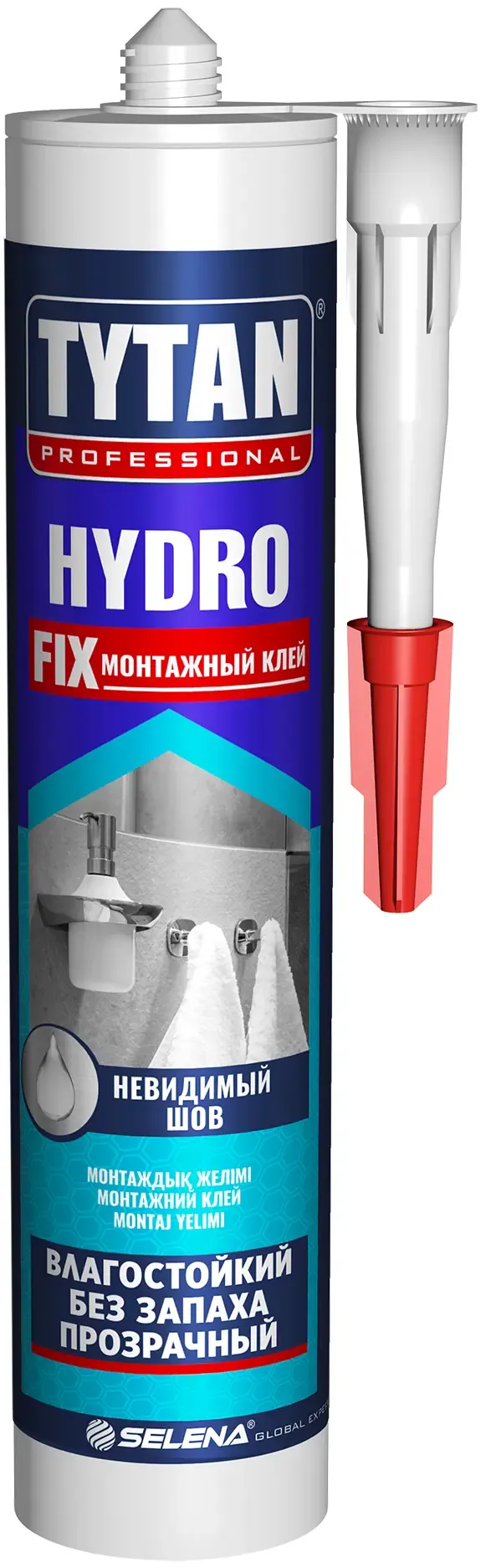Монтажный клей влагостойкий прозрачный без запаха Титан Professional Hydro Fix 310 мл