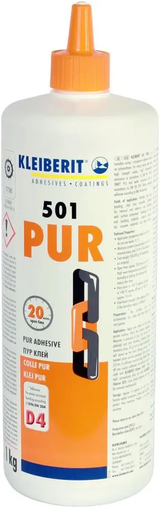 Полиуретановый клей влагоотверждаемый 1 компонентный Клейберит Pur 501 1 кг