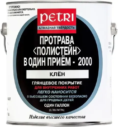 Полиуретановый цветной лак протрава Петри Полистейн в Один Прием 2000 3.78 л клен