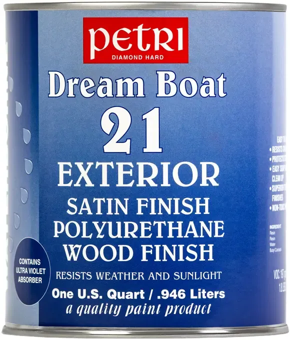Полиуретановый лак на водной основе Петри Dream Boat 21 Exterior 1 л шелковисто полуматовый