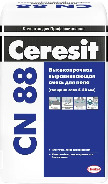 Выравнивающая смесь высокопрочная Ceresit CN 88 25 кг
