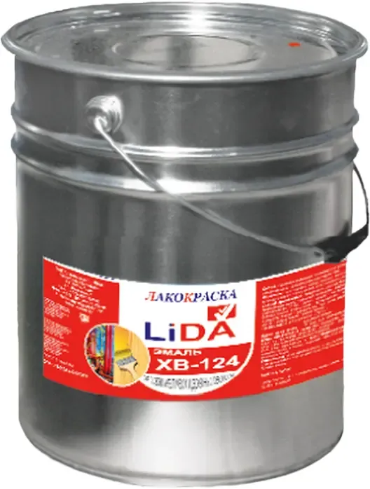 Эмаль Лакокраска Lida ХВ 124 40 кг защитная