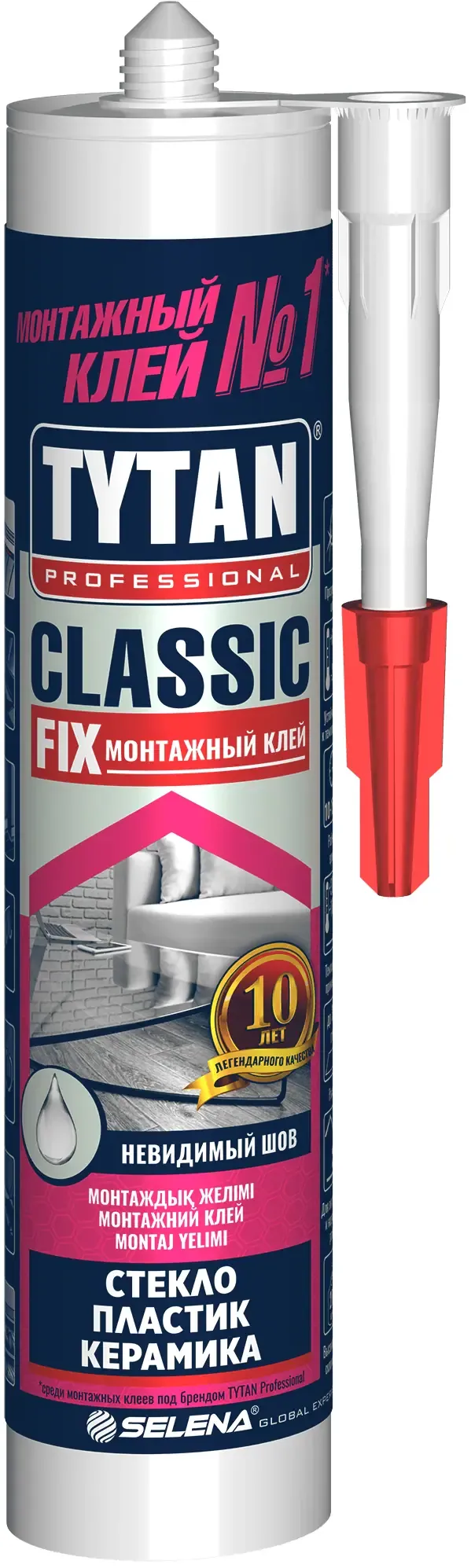Монтажный клей Титан Professional Classic Fix Стекло Пластик Керамика 310 мл
