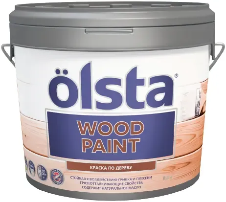 Краска по дереву Olsta Wood Paint 9 л насыщенный цвет древесины дуба база С №32С Rich Oak 00