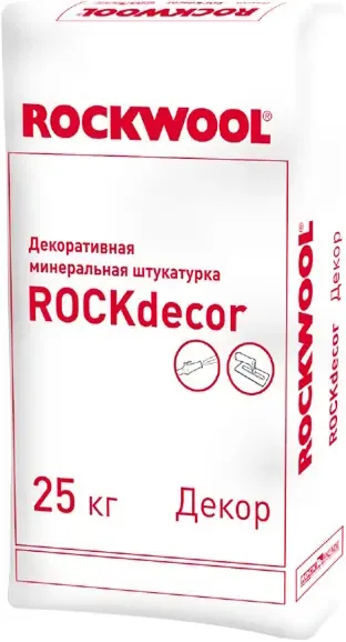 Декоративная минеральная штукатурка Rockwool Rockdecor 25 кг 2 мм бороздчатая фактура короед