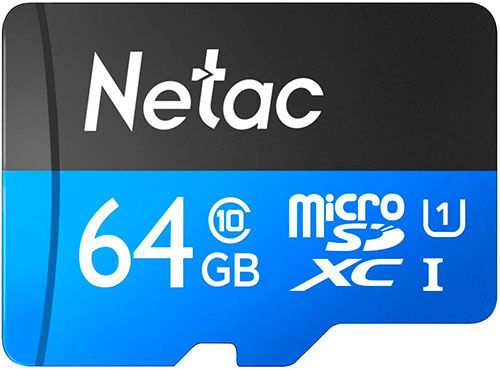 Карта памяти microSD Netac P500, 64 GB (NT02P500STN-064G-S) P500 64 GB (NT02P500STN-064G-S)