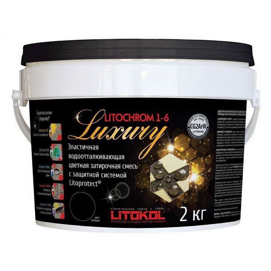 Затирочная смесь LITOCHROM 1-6 С.470 (черная) 2 кг Litokol