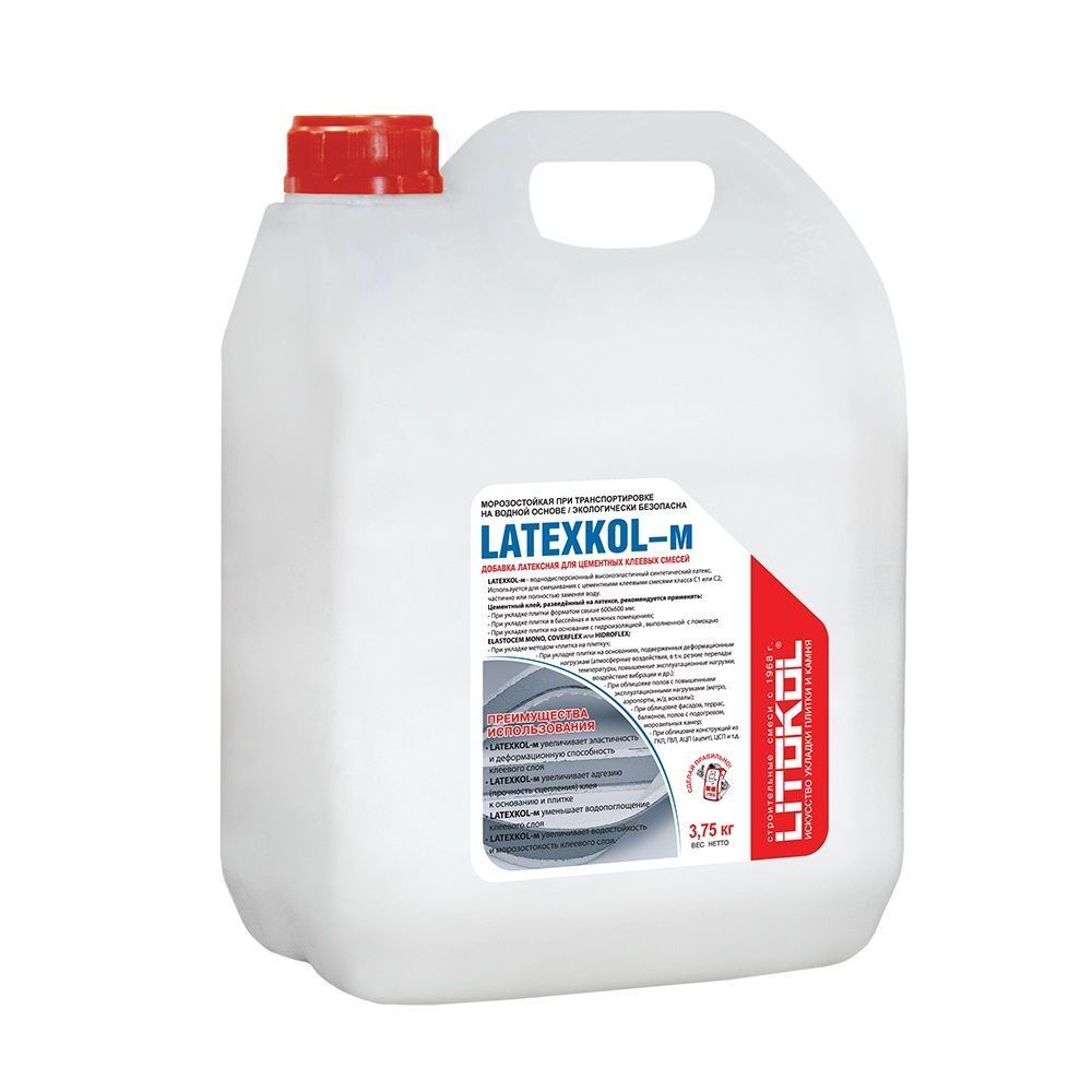 Добавка к клею латексная LATEXKOL-м белая (канистра) 3,75 кг Litokol
