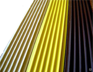 Накладка-окантовка противоскользящая желтый 46x5x12000 мм "супер МАКСИ" плоские резиновые самоклеющиеся 1,8 кг/рулон 