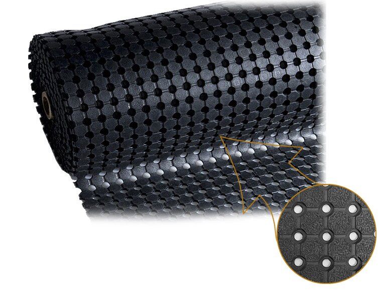 Ковер резиновый со сквозными отверстиями черный 1000x10000x10 мм step 80 кг/шт