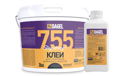 Клей для спортивных резиновых покрытий DAGEL 755 полиуретановый двухкомпонентный 14 кг.
