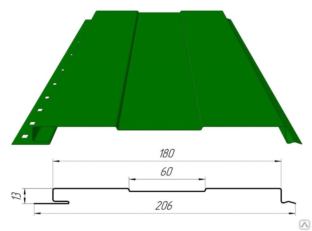 Линеарная панель с волной (0.206 м) 0.45 SP RAL 6002