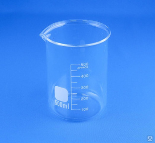 Стакан лабораторный низкий 5drops Н-1-500, 500 мл, стекло Boro 3.3, градуированный 