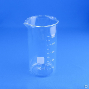 Стакан лабораторный высокий 5drops В-1-800, 800 мл, стекло Boro 3.3, градуированный 