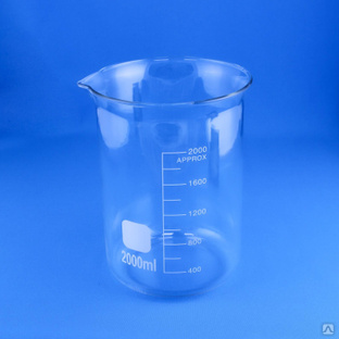 Стакан лабораторный низкий 5drops Н-1-2000, 2000 мл, стекло Boro 3.3, градуированный 