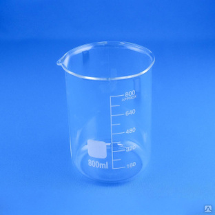 Стакан лабораторный низкий 5drops Н-1-800, 800 мл, стекло Boro 3.3, градуированный 