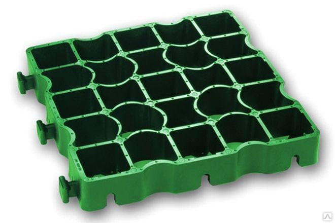 Газонная решетка профессиональная зеленая Ecoraster GE50, 33х33х5см