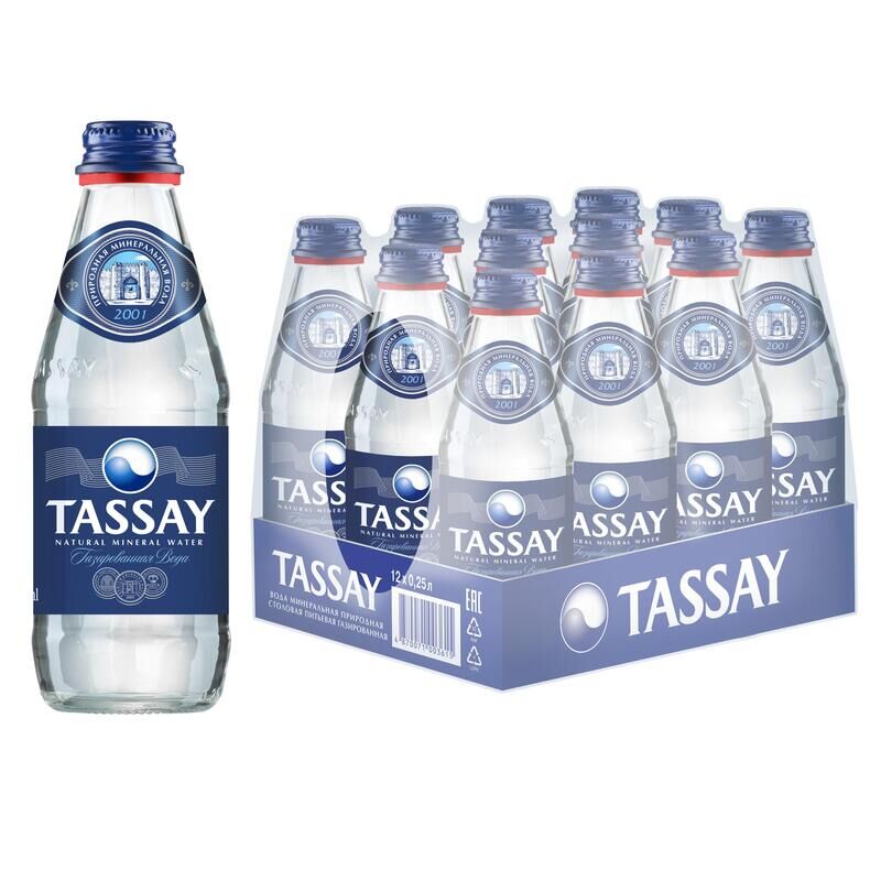 Вода питьевая TASSAY газированная 0,25 л (12 штук в упаковке) Tassay