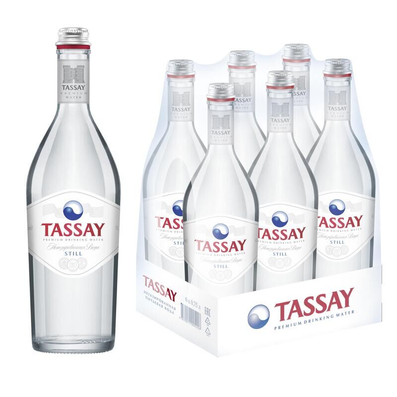 Вода питьевая TASSAY негазированная 0,75 л (6 штук в упаковке) Tassay