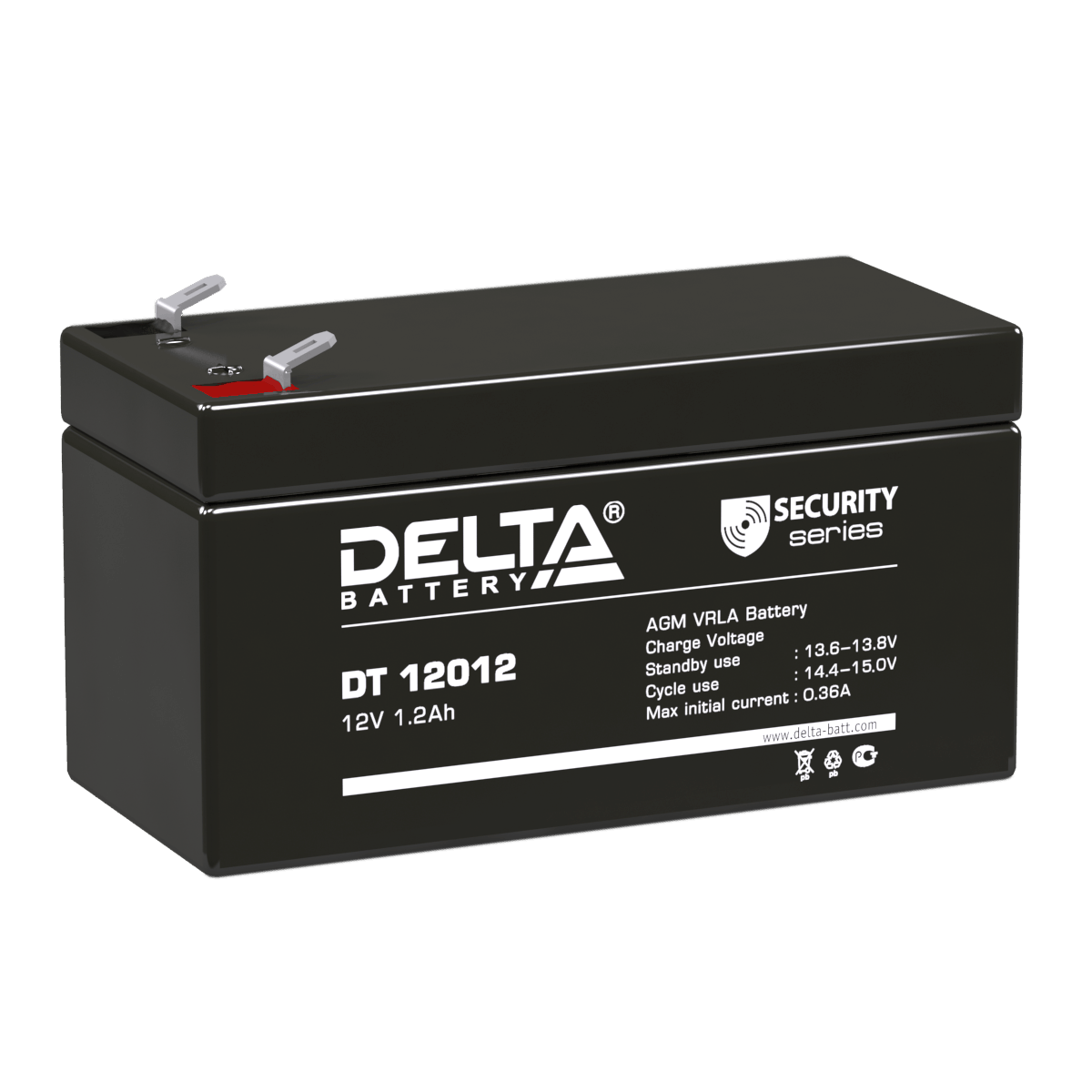 Аккумуляторная батарея 12-1,2 (12В, 1,2Ач) Delta DT 12012