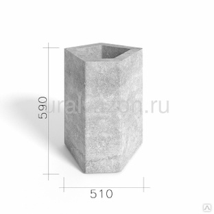 Урна бетонная УБ-4 450х510х590 мм #1