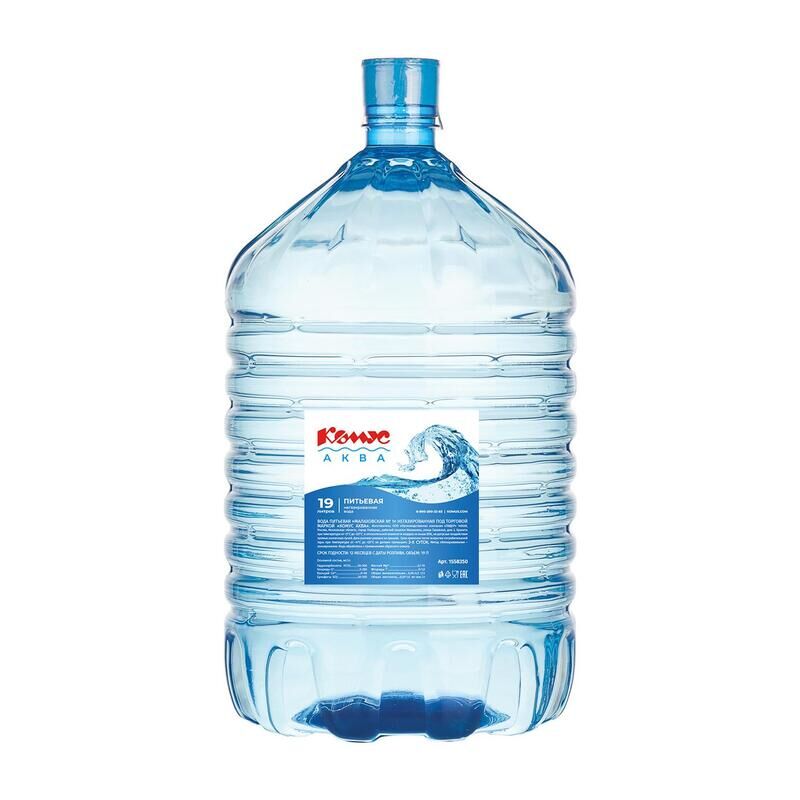 Бутилированная питьевая вода Комус Аква 19 л (одноразовая бутыль)